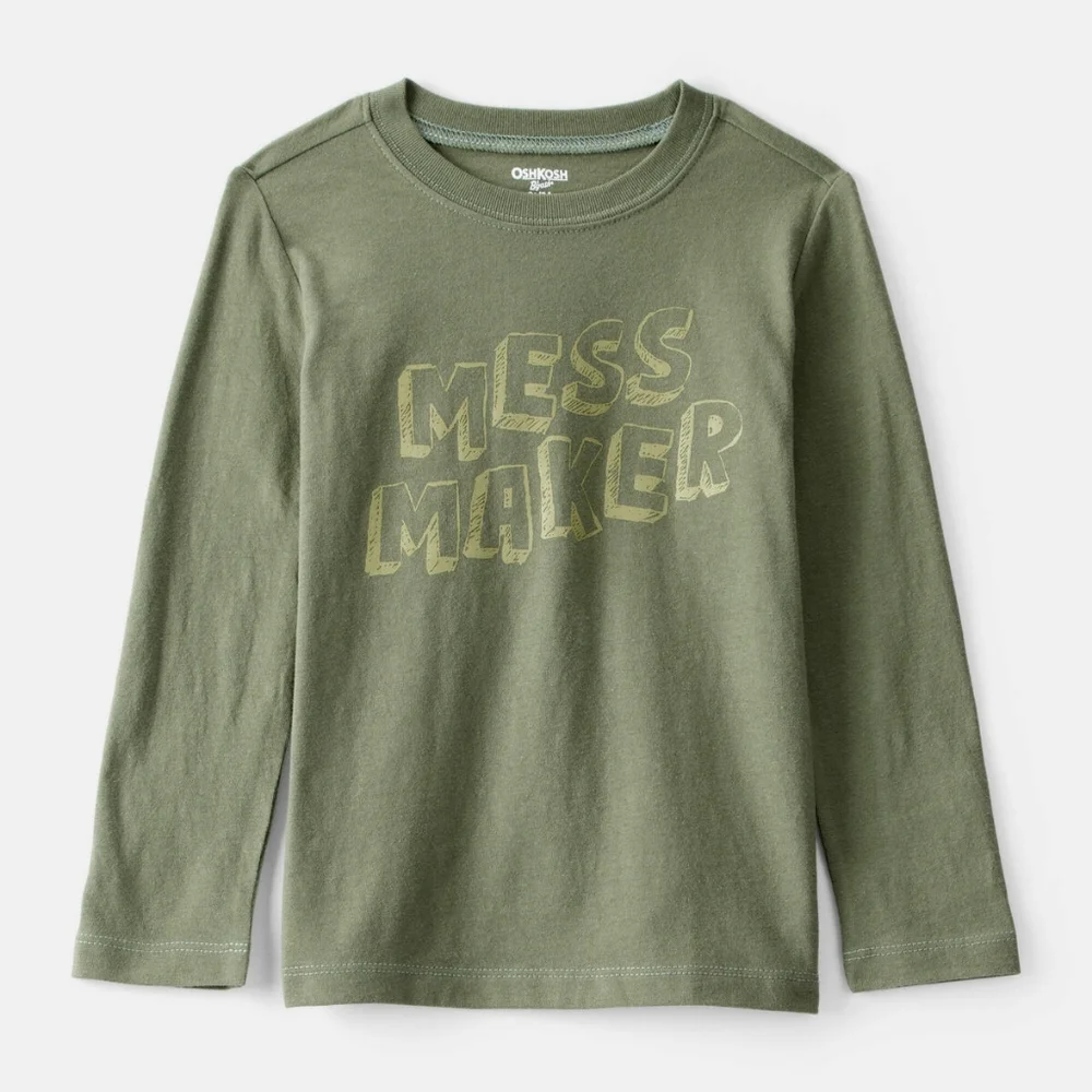 NWT OshKosh B'gosh Olive Long Sleeve Tee